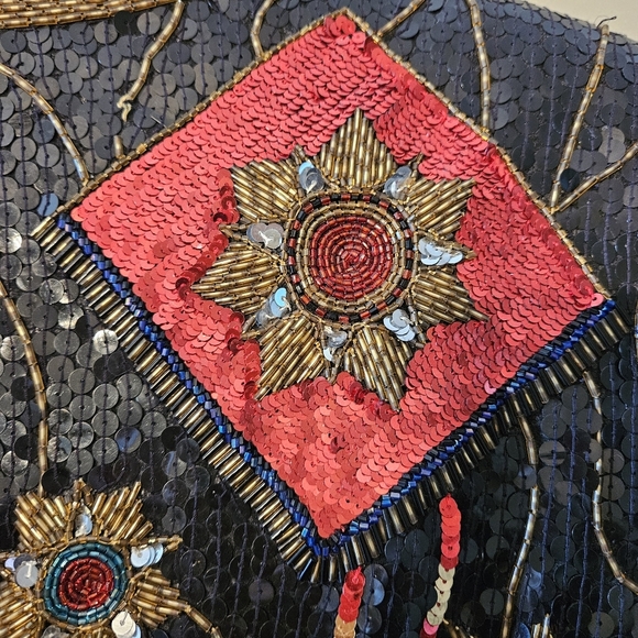 Lily Simon Vintage Silk Beaded Handmade Multicolor Women's Blazer Jacket Size 8. - Picture 10 of 16